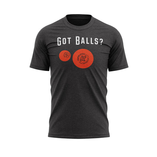 Knapper ball hockey/dek t-shirt Knapper Got Balls heather grey