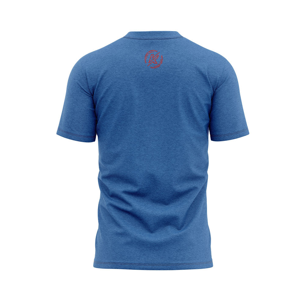 Knapper ball hockey/dek t-shirt Knapper Hokejbal heather blue back view