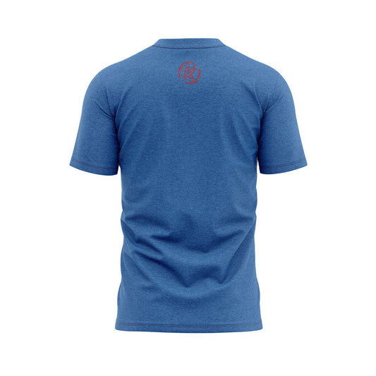 Knapper ball hockey/dek t-shirt Knapper Hokejbal heather blue back view