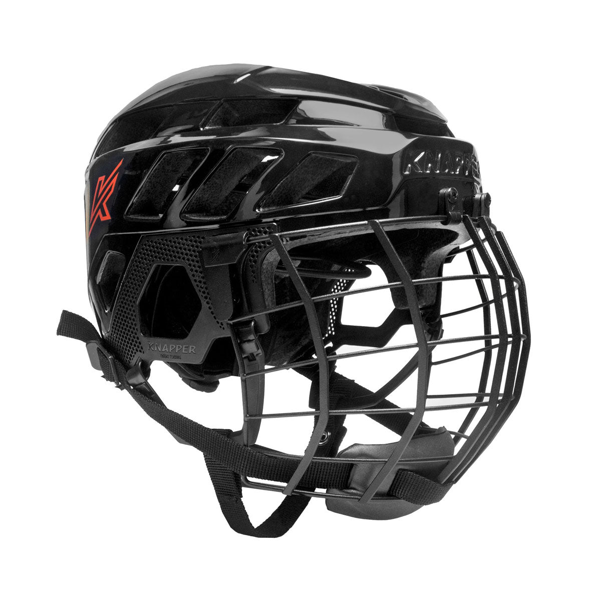 Knapper AK5 ball hockey/dek hockey helmet black - with cage