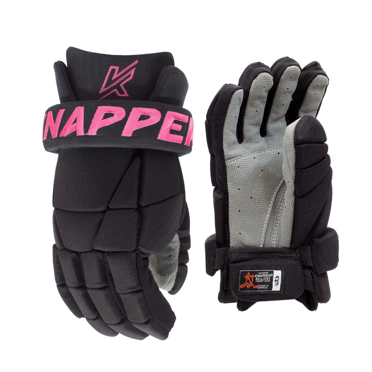 Knapper AK3 ball hockey/dek hockey gloves black&pink