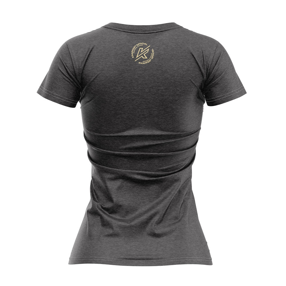 Knapper women ball hockey/dek t-shirt Knapper W1 au Bar heather grey back view